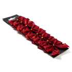 Decoris Kerststrik | Decoris | 5 centimeter (10 stuks, Polyester, Rood) 24689 K151000711 - 2