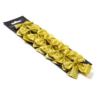 Decoris Kerststrik | Decoris | 5 centimeter (8 stuks, Polyester, Goud) 24690 K151000712 - 2