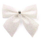 Kerststrik | Decoris | 5 centimeter (8 stuks, Polyester, Wit)