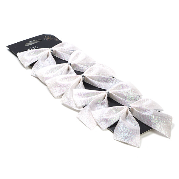 Decoris Kerststrik | Decoris | 9 cm | 5 stuks (Wit) 24697 K151000716 - 2