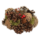 Decoris Kerststuk | Decoris | Ø 16 x 8 cm (Kaarsenhouder, Rond) 741112 K151001950 - 1