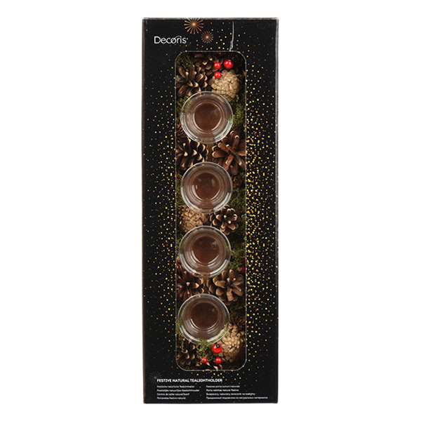 Decoris Kerststuk | Decoris | 15 x 45 x 9 cm (Kaarsenhouder, Rechthoek) 741111 K151001949 - 2