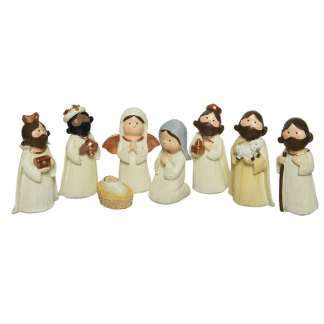 Decoris Kersttafereel | Kerststal figuren | 8 stuks 596034 K151000398