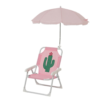 Decoris Kindertuinstoel | Decoris | 37 x 40 x 52 cm (Inklapbaar, Met parasol, Roze) 810074 K170105487 - 1