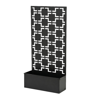 Decoris Metalen tuinscherm | Decoris | 57 x 21 x 118 cm (Met bloembak, IJzer, Zwart) 867191 K170105512