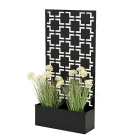 Decoris Metalen tuinscherm | Decoris | 57 x 21 x 118 cm (Met bloembak, IJzer, Zwart) 867191 K170105512 - 2