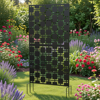 Decoris Metalen tuinscherm | Decoris | 92 x 20 x 177 cm (IJzer, Antraciet) 867179 K170105759 - 3