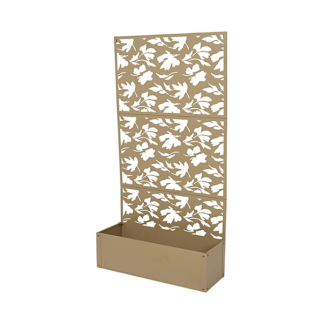 Decoris Metalen tuinscherm | Decoris | 92 x 32.5 x 173 cm (Met plantenbak, IJzer, Beige) 872208 K170105756 - 1