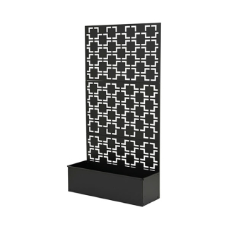 Decoris Metalen tuinscherm | Decoris | 92 x 32 x 173 cm (Met plantenbak, IJzer, Antraciet) 867188 K170105755 - 1