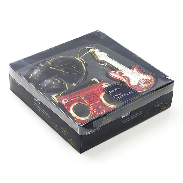 Decoris Muziek kerst ornament | Decoris | Set van 3 (Glas) 120784 K151000705 - 5