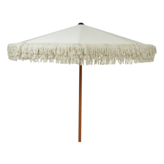 Decoris Parasol | Decoris | Ø 200 x 214 cm (Wit, Polyester, Franjes, Rond) 840167 K170105793