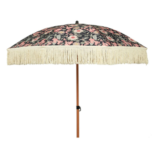 Decoris Parasol | Decoris | Ø 200 x 216 cm (Zwart, Bloemenprint, Aluminium, Rond) 806481 K170105791 - 1