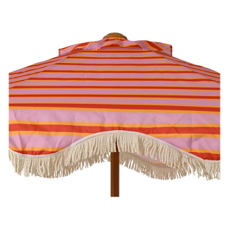 Decoris Parasol | Decoris | Ø 220 x 210 cm (Lila gestreept, Rond) 874557 K170105805 - 2