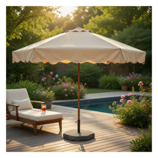 Decoris Parasol | Decoris | Ø 220 x 222 cm (Bruin, Polyester, 100% FSC-hout) 806412 K170105787 - 3