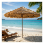 Decoris Parasol | Decoris | Ø 250 x 225 cm (Stro-look, UVPF 30, Rond) 840050 K170105792 - 3