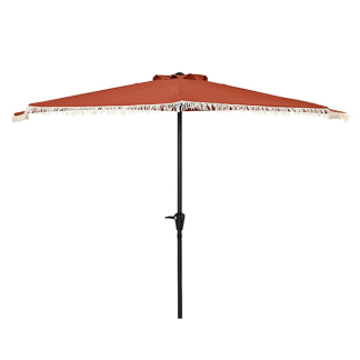 Decoris Parasol | Decoris | 270 x 135 x 235 cm (Oranje/Wit, Half) 843529 K170105496 - 2