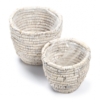 Decoris Plantenmand | Decoris | 2 stuks (Waterhyacint, Binnen, White wash) 838276-3 K170116221 - 