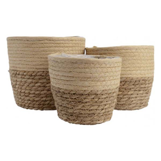 Decoris Plantenmand | Decoris | 3 stuks (Zeegras, Binnen, Beige) 802038 K170116213 - 2