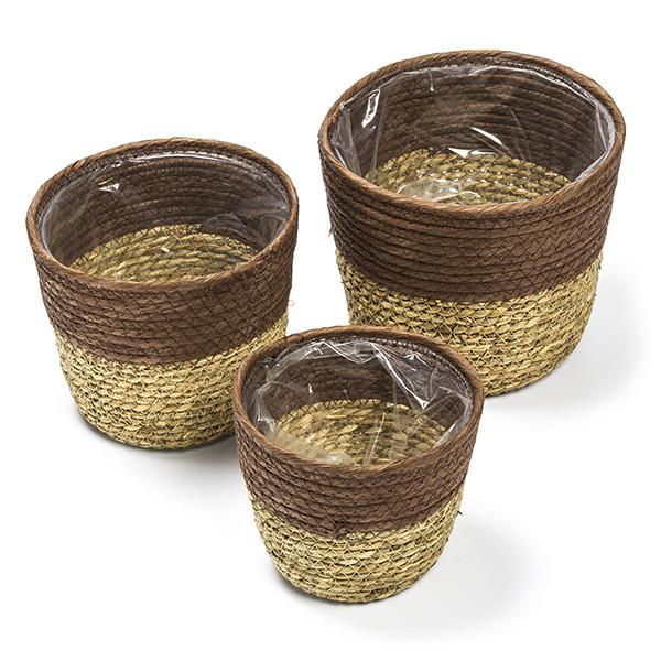 Decoris Plantenmand | Decoris | 3 stuks (Zeegras, Binnen, Bruin) 802051 K170116215 - 1