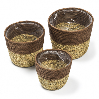 Decoris Plantenmand | Decoris | 3 stuks (Zeegras, Binnen, Bruin) 802051 K170116215 - 1