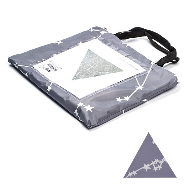 Decoris Schaduwdoek driehoek | Decoris | 3 x 3 meter (UPF 30+, Sterrenpatroon, Grijs) 842095 K170104789 - 2