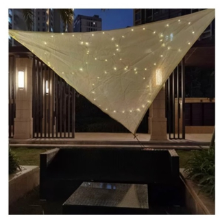 Decoris Schaduwdoek driehoek | Decoris | 3 x 3 x 3 meter (LED, Batterijen, Wit) 899179 K170104853 - 