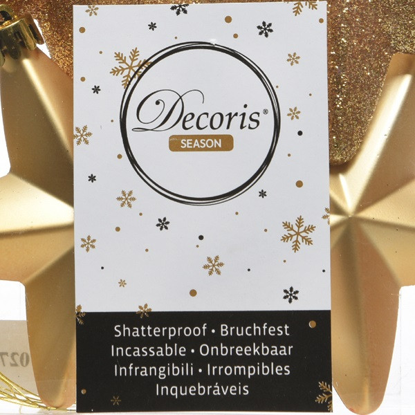 Decoris Ster kerst ornament | Decoris | 6 stuks (Goud) 027860 K151000406 - 5