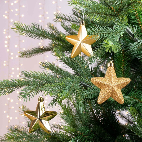 Decoris Ster kerst ornament | Decoris | 6 stuks (Goud) 027860 K151000406 - 6