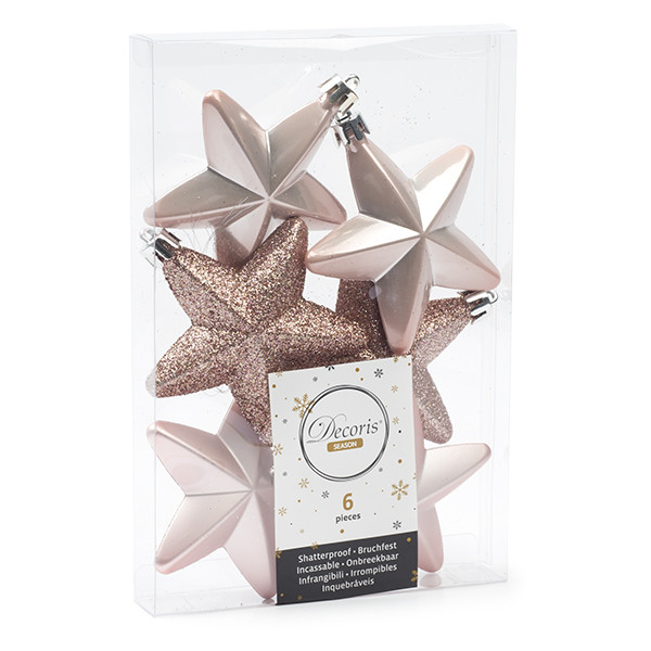 Decoris Ster kerst ornament | Decoris | 6 stuks (Roze) 027873 K151000439 - 1