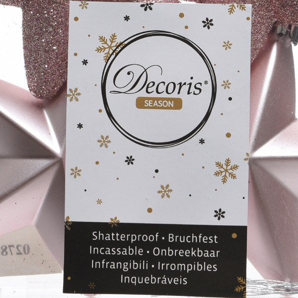 Decoris Ster kerst ornament | Decoris | 6 stuks (Roze) 027873 K151000439 - 5