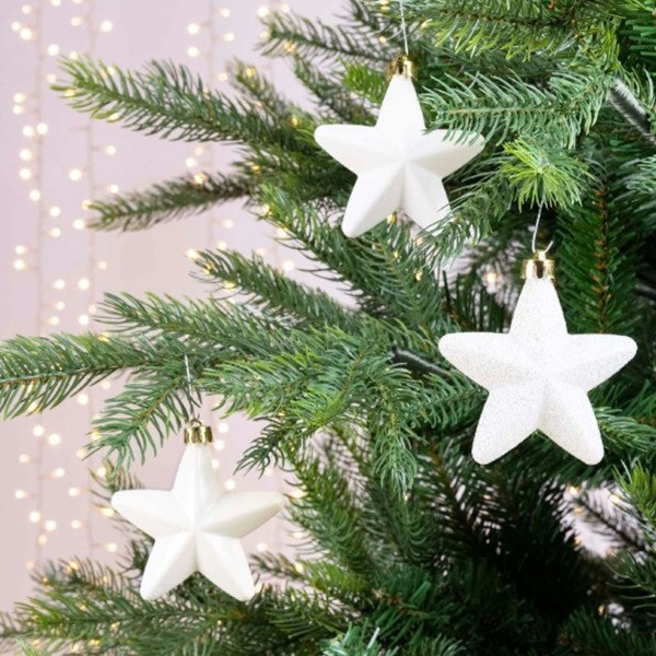 Decoris Ster kerst ornament | Decoris | 6 stuks (Wit) 27867 K151000732 - 3