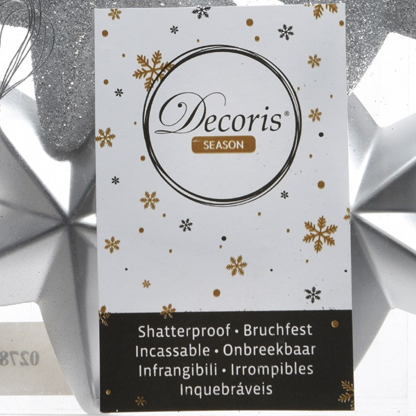 Decoris Ster kerst ornament | Decoris | 6 stuks (Zilver) 027861 K151000428 - 5