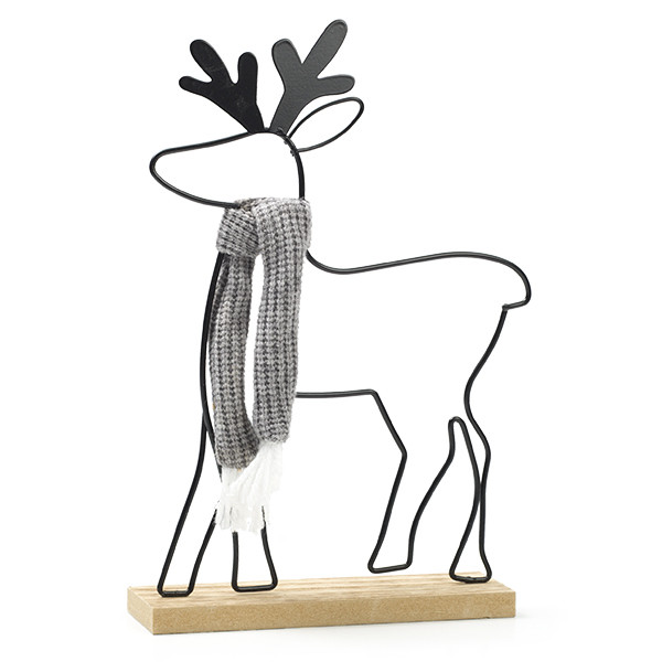 Decoris Tafeldecoratie rendier | Decoris | 18 x 5 x 29 cm (IJzer, Houten basis, Binnen) 707681 K150303181 - 1