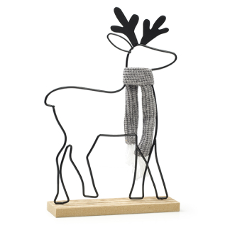 Decoris Tafeldecoratie rendier | Decoris | 18 x 5 x 29 cm (IJzer, Houten basis, Binnen) 707681 K150303181 - 2