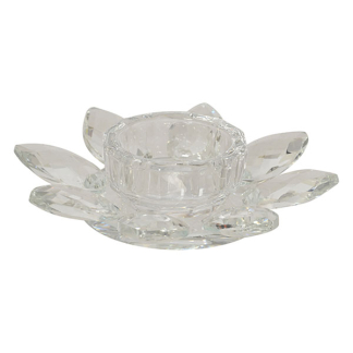 Decoris Theelichthouder | Decoris | Ø 12 x 3 cm (Glas, Lotus, Helder) 741116 K151001951