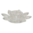 Decoris Theelichthouder | Decoris | Ø 12 x 3 cm (Glas, Lotus, Helder) 741116 K151001951 - 1