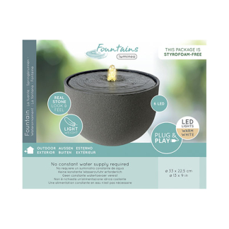 Decoris Tuinfontein | Decoris | Rond | Ø 33 x 22.5 cm (Led, Grijs) 896180 K170105821 - 5