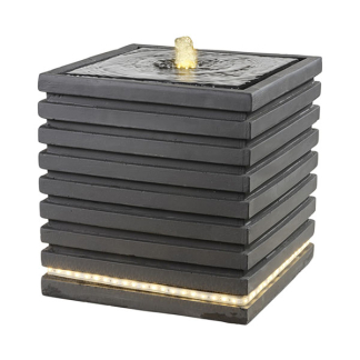 Decoris Tuinfontein | Decoris | Vierkant | 35 x 35 x 35 cm (Led, Grijs) 892897 K170105816