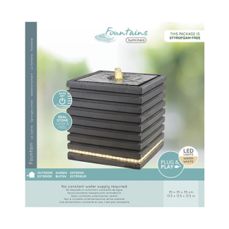 Decoris Tuinfontein | Decoris | Vierkant | 35 x 35 x 35 cm (Led, Grijs) 892897 K170105816 - 3