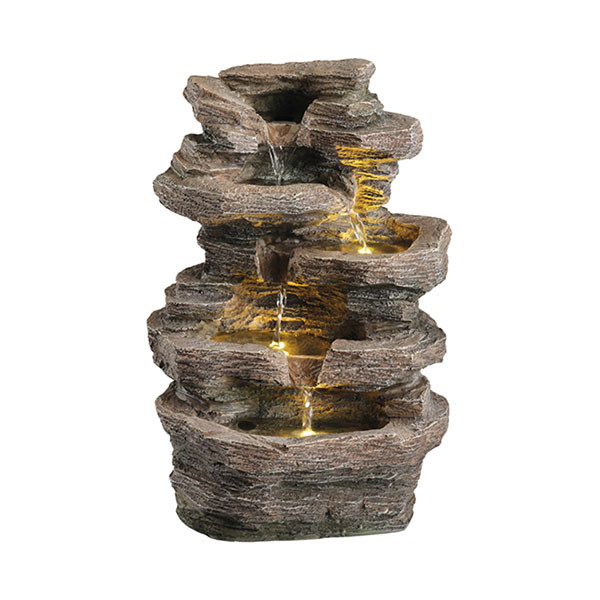 Decoris Tuinfontein | Decoris | Waterval | 21 x 27 x 39 cm (Led, Bruin) 892905 K170105817 - 1