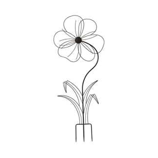 Decoris Tuinsteker bloem | Decoris | 140 cm (IJzer, Zwart) 860283 K170105742