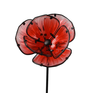 Decoris Tuinsteker bloem | Decoris | 91 cm (Glas, Rood) 829894 K170105492