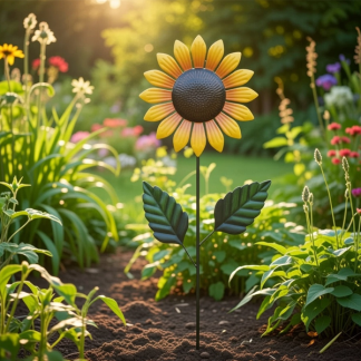 Decoris Tuinsteker zonnebloem | Decoris | 105.5 cm (IJzer, Geel) 809538 K170105739 - 2