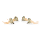 Decoris Vogel kerst ornament | Decoris | 4 stuks (Goud, Clips) 456248 K151000941 - 2