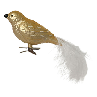 Decoris Vogel kerst ornament | Decoris (Goud, Clip) 704267 K151001926