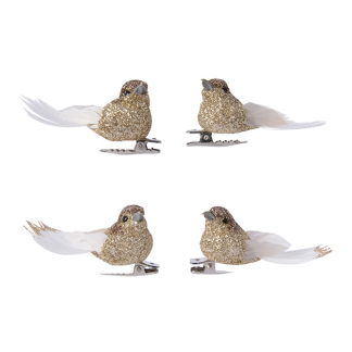 Decoris Vogel kerst ornament | Decoris (Goud, Clips) 456248 K151000941