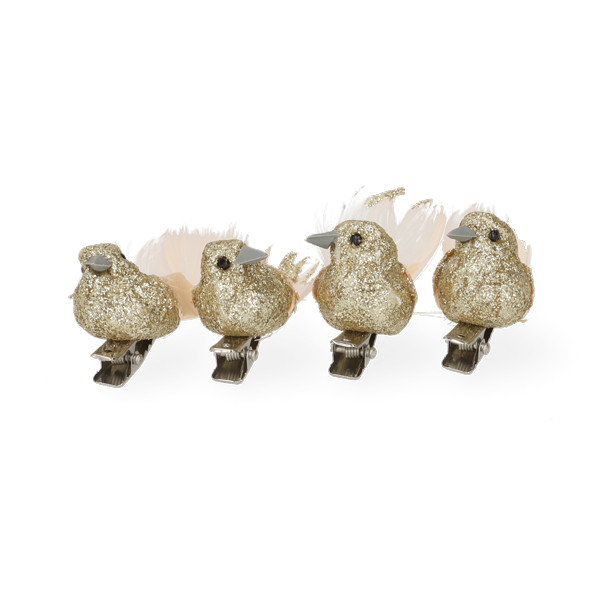 Decoris Vogel kerst ornament | Decoris (Goud, Clips) 456248 K151000941 - 1