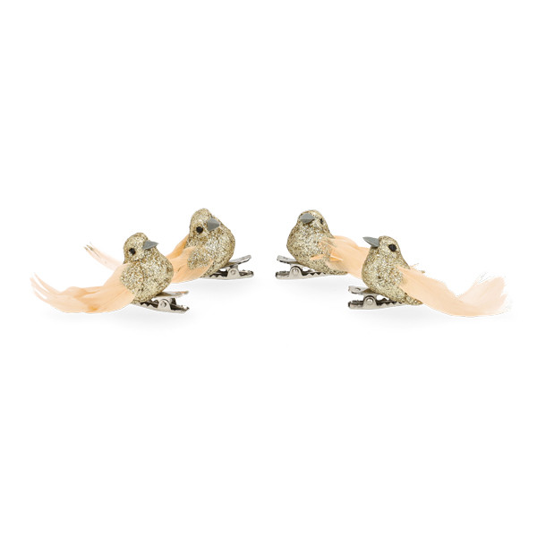 Decoris Vogel kerst ornament | Decoris (Goud, Clips) 456248 K151000941 - 2