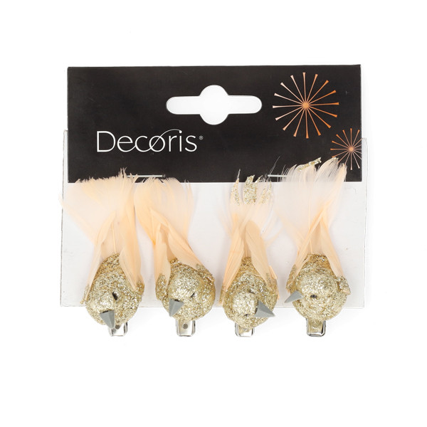 Decoris Vogel kerst ornament | Decoris (Goud, Clips) 456248 K151000941 - 3