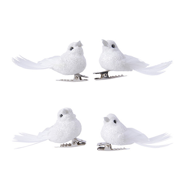 Decoris Vogel kerst ornament | Decoris (Wit, Clips) 456249 K151000942 - 1